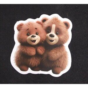 10/$10 Adorable Baby Animal Twins Bears Sticker 2" (P)